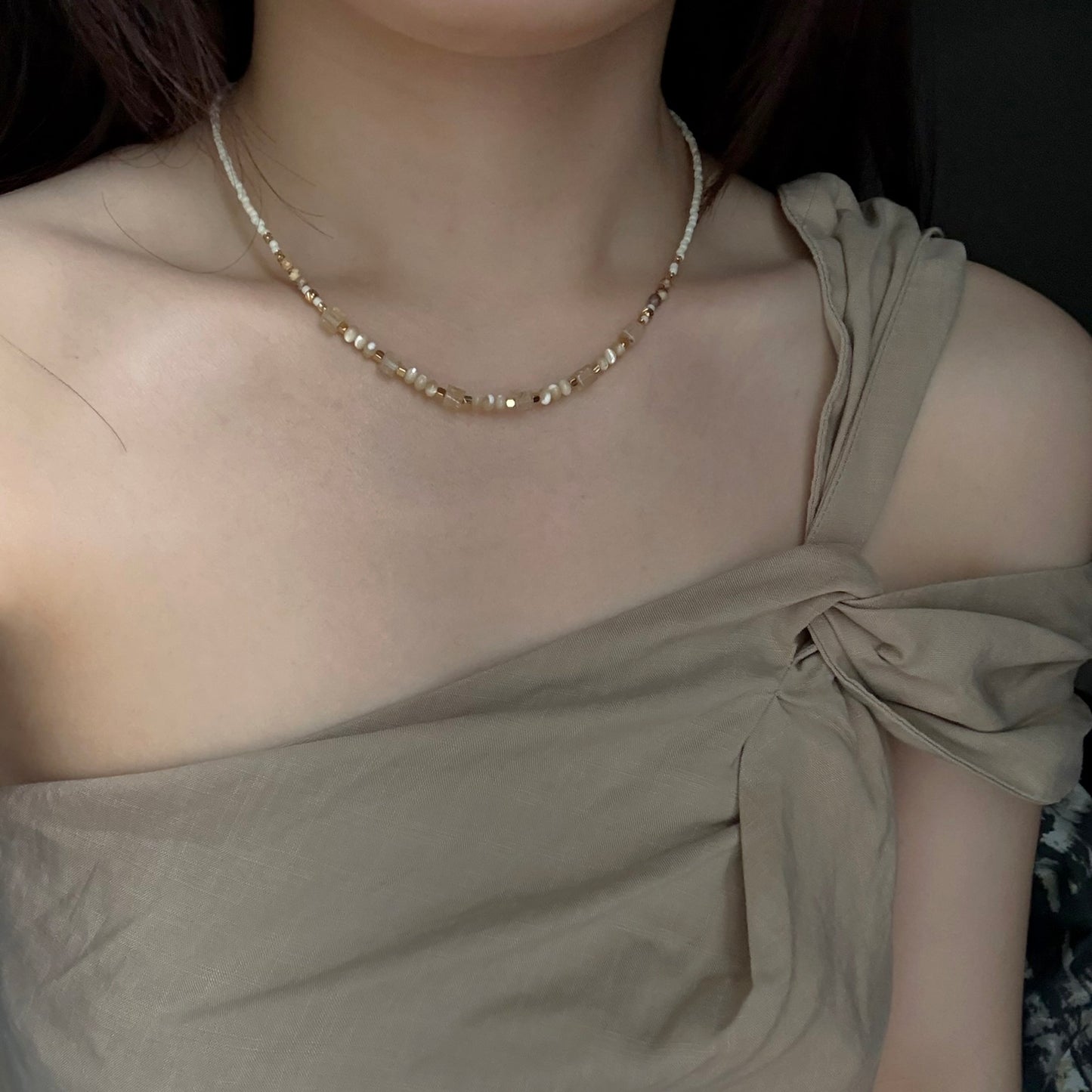 Ethnic stone necklace