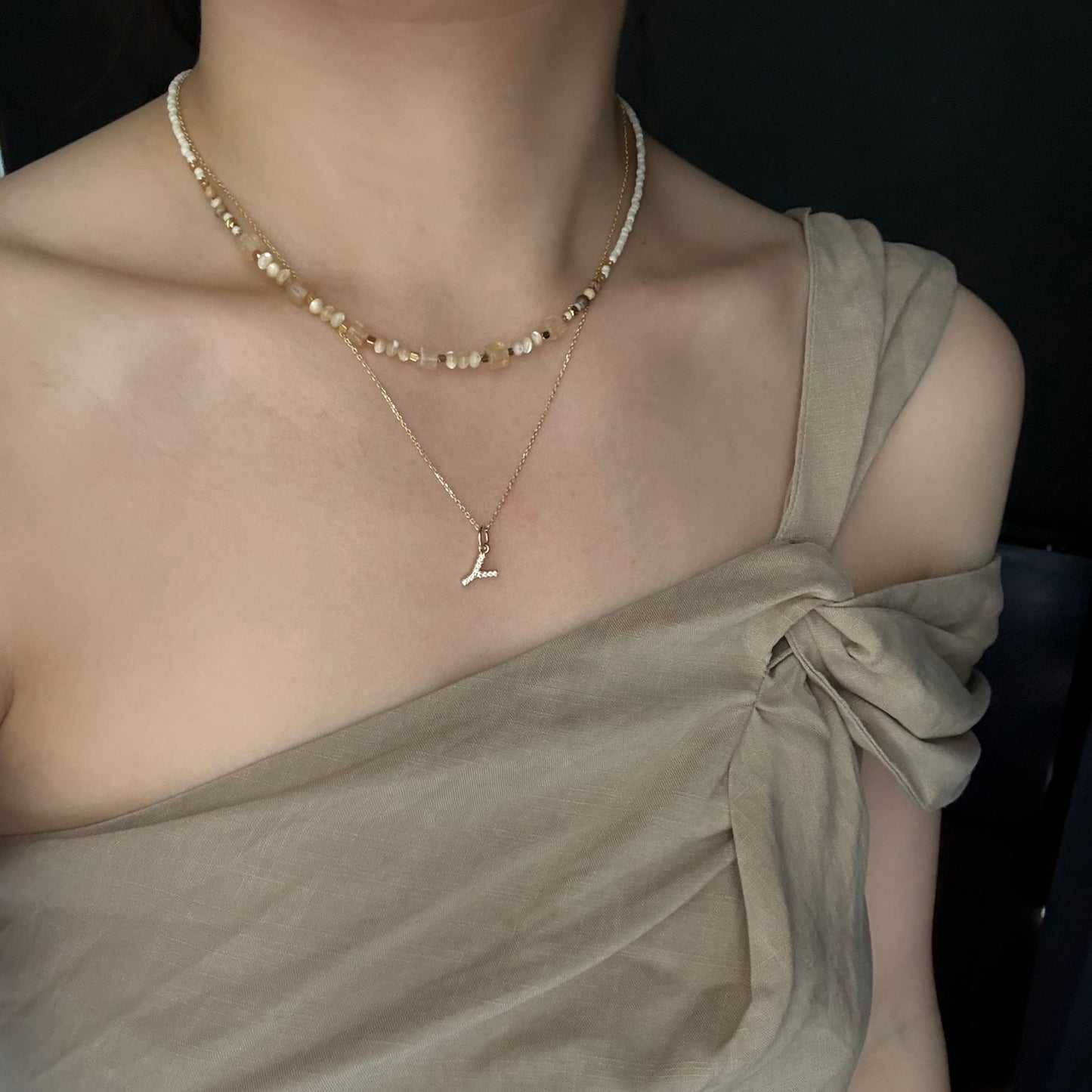 Alphabet moissanite necklace