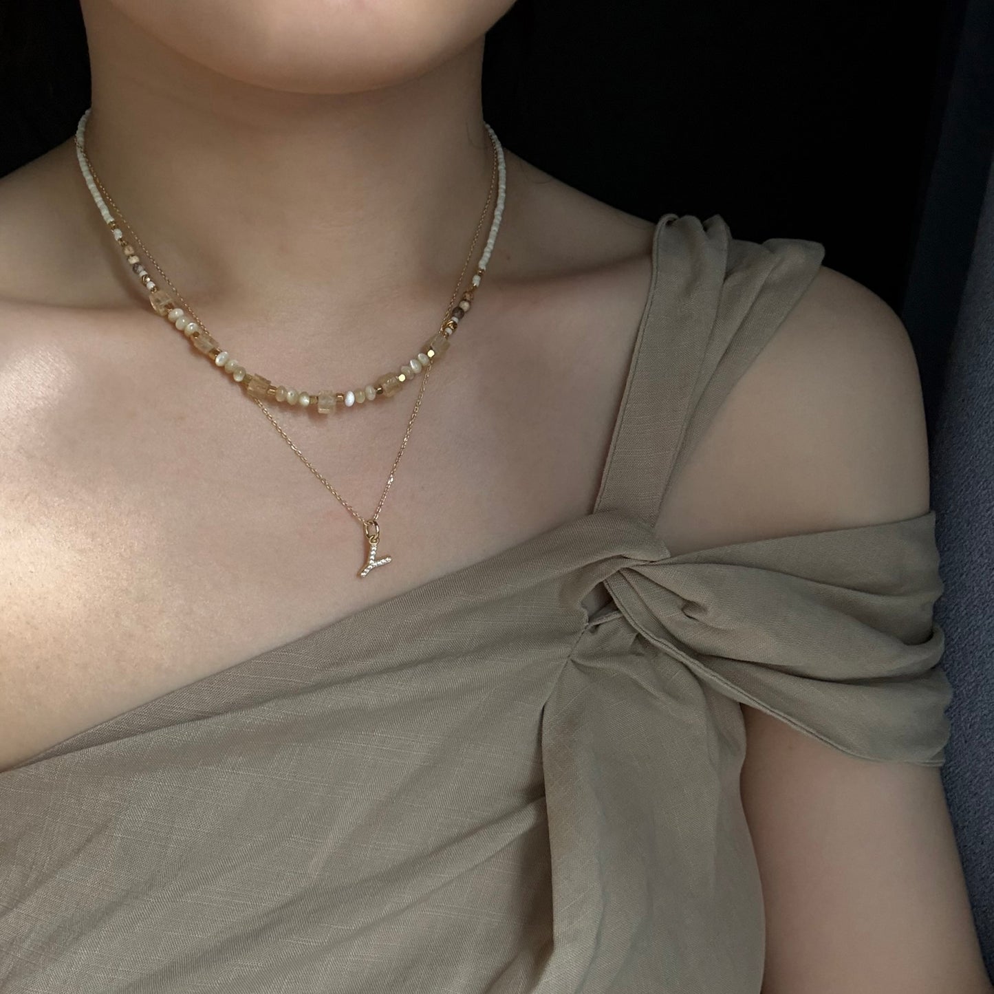 Ethnic stone necklace