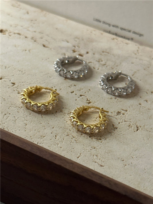 Pave Mini Hoop Earrings
