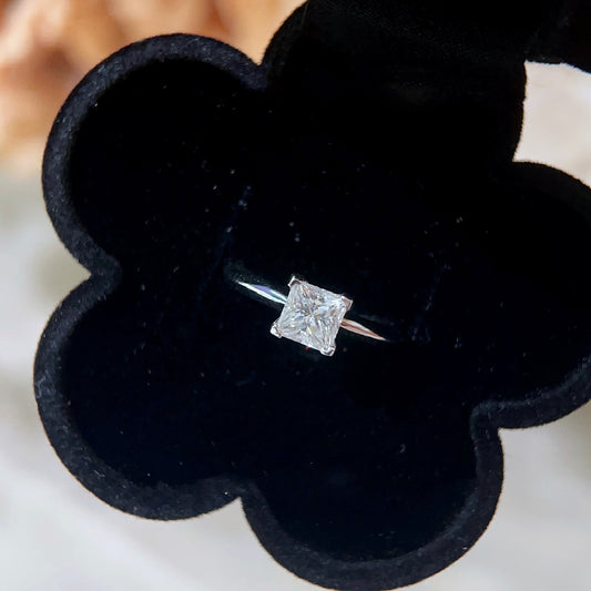 Square moissanite ring