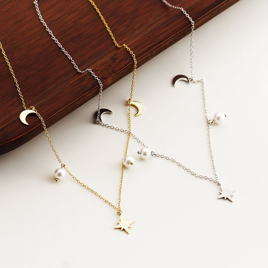 Celestial pearl necklace