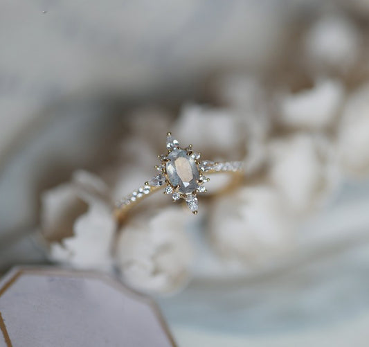 Salt and Pepper Labradorite Ring