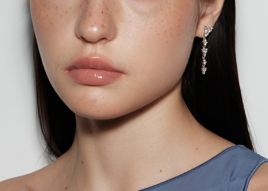 Starlit Dangly Moissanite Earrings