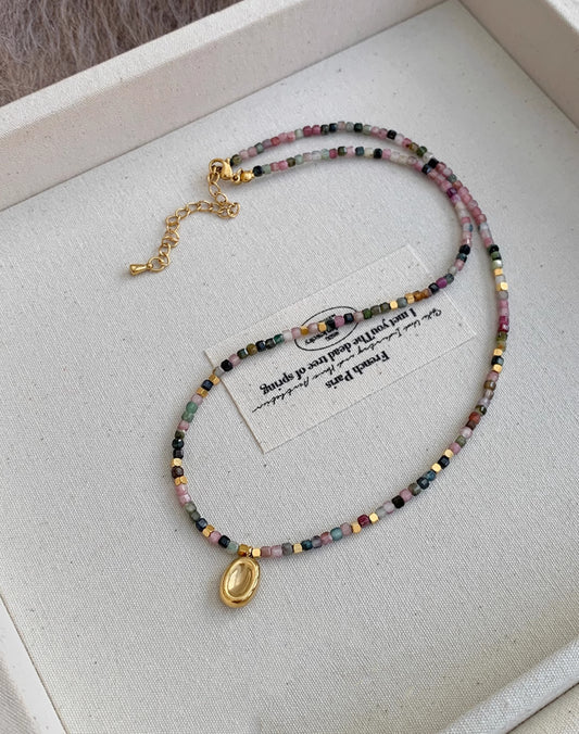 Tourmaline beaded necklace