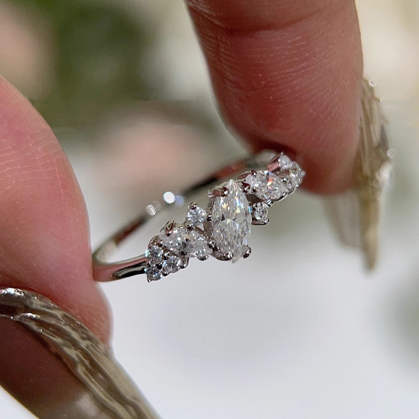 Marquise Moissanite Ring Band