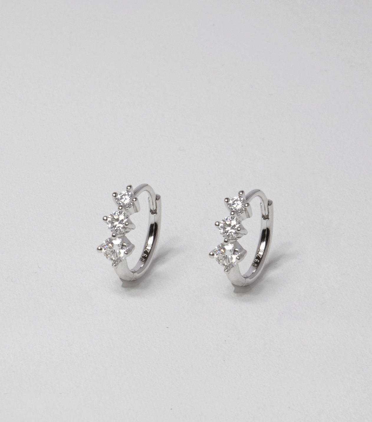 Trio moissanite earrings