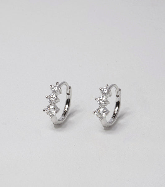 Trio moissanite earrings