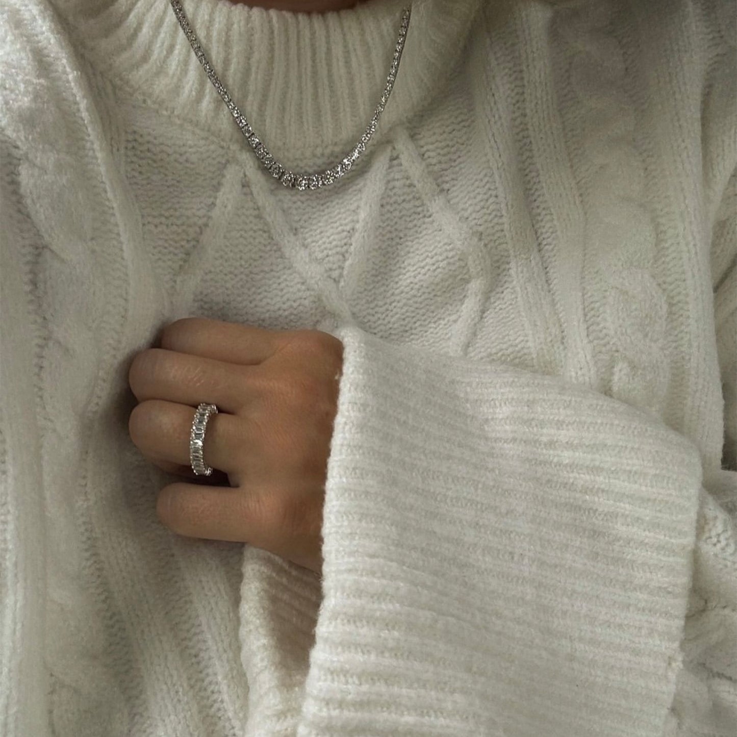 Gradient moissanite necklace