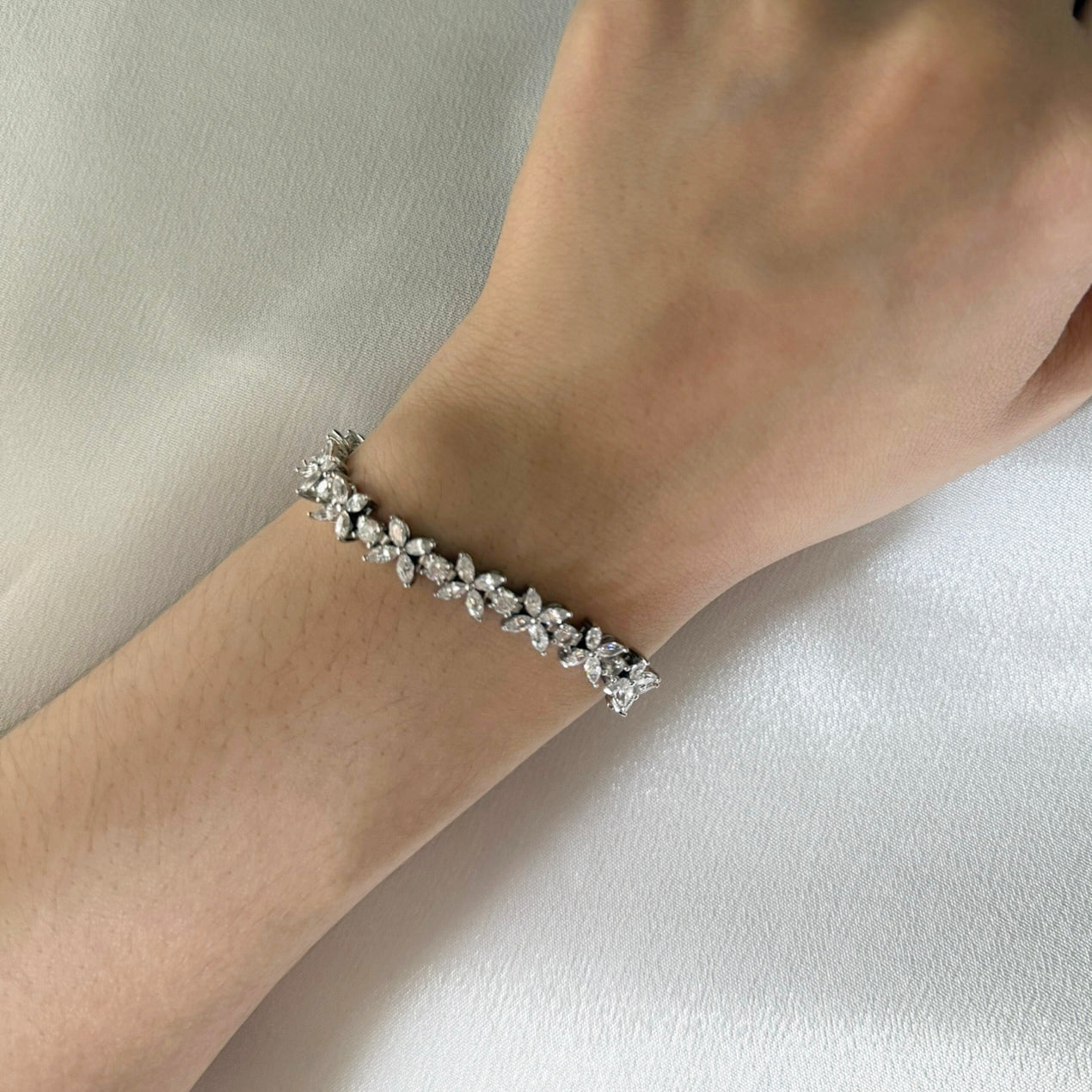 Floral eternity bracelet