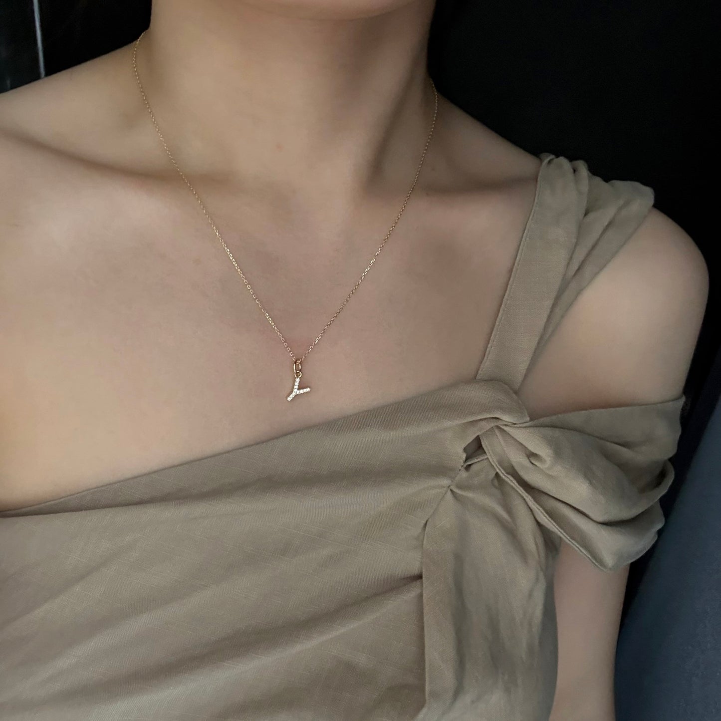 Alphabet moissanite necklace
