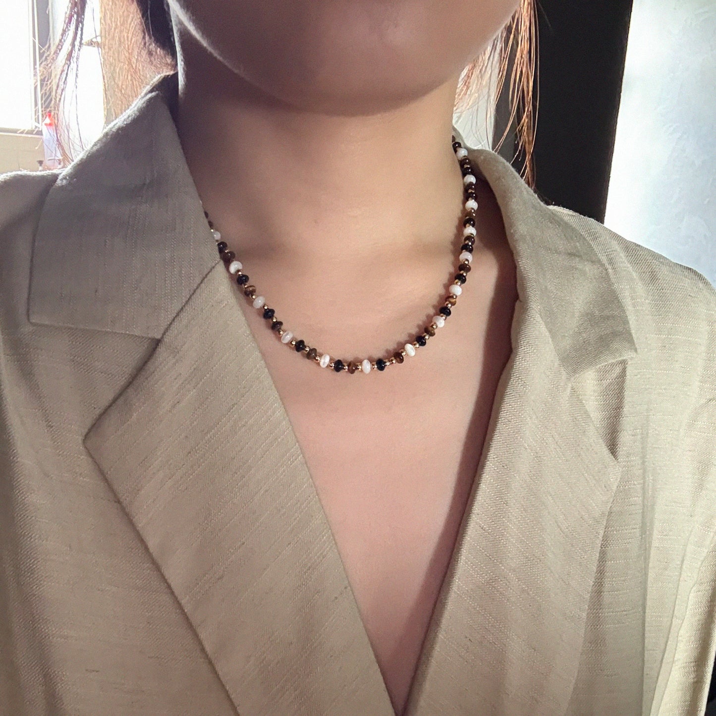 Tiger eye stone necklace