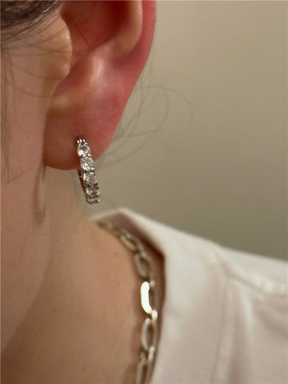 Pave Mini Hoop Earrings