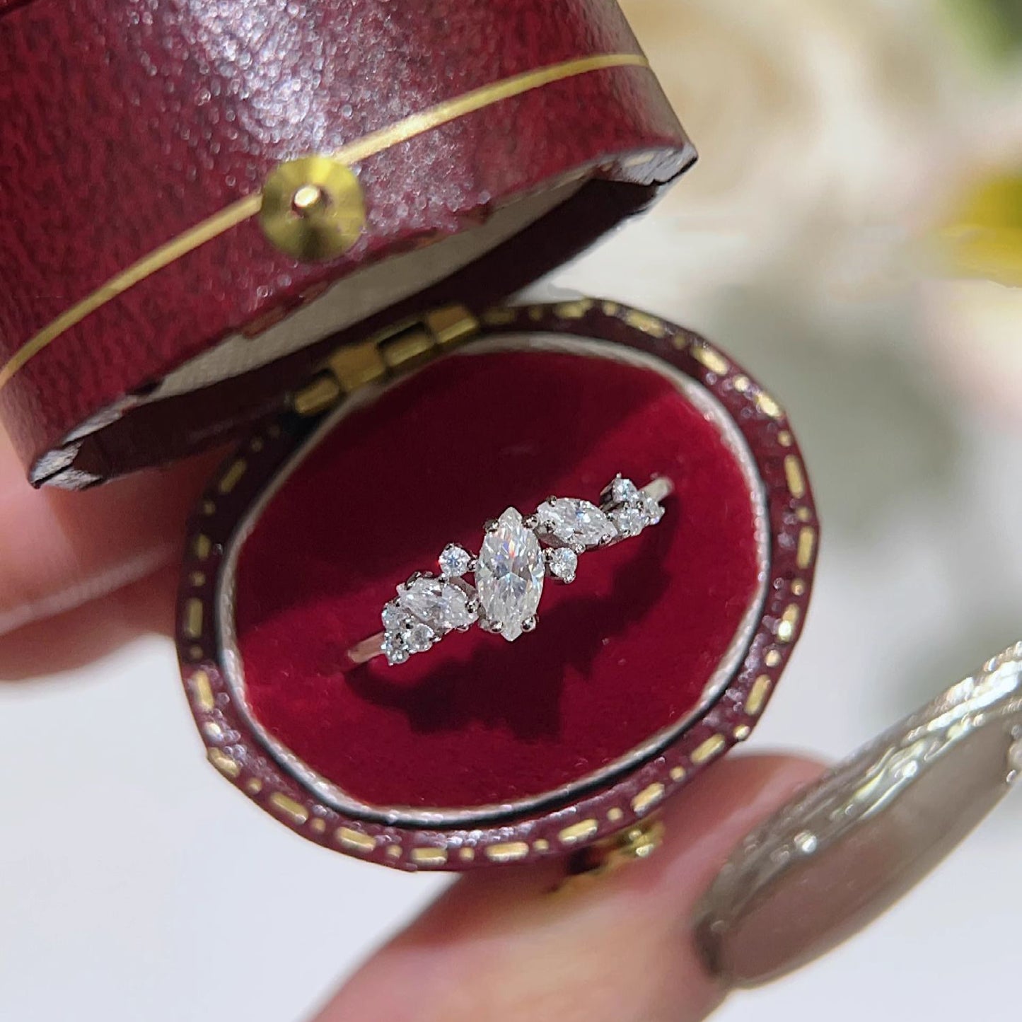 Marquise Moissanite Ring Band