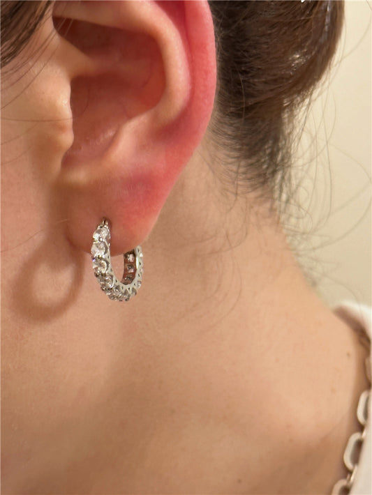Pave Mini Hoop Earrings