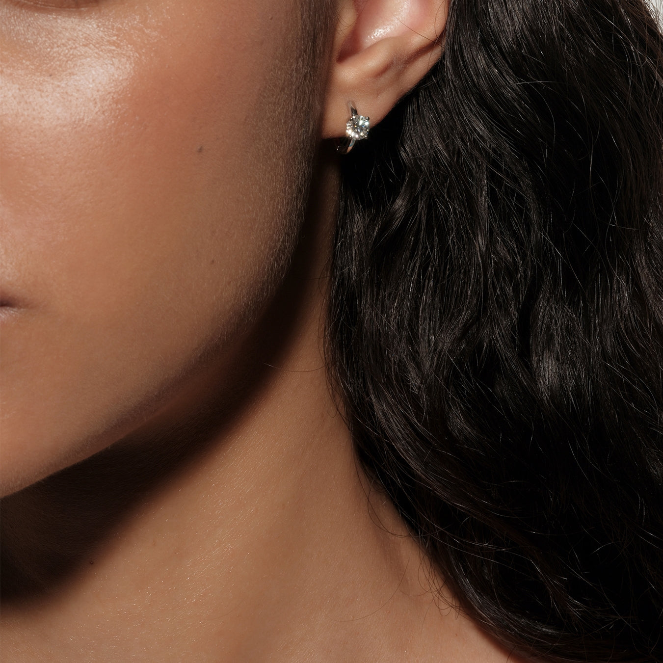 Stone moissanite earrings