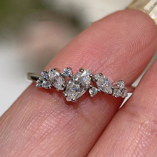 Marquise Moissanite Ring Band