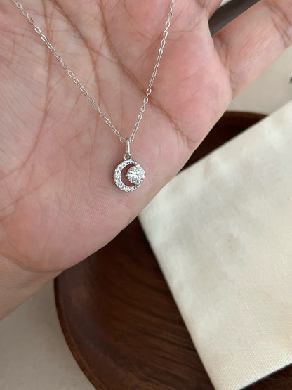 Crescent and Sun Necklace
