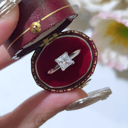 Square moissanite ring