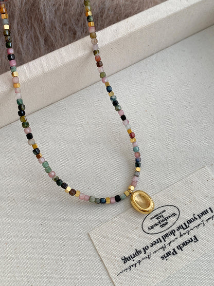 Tourmaline beaded necklace