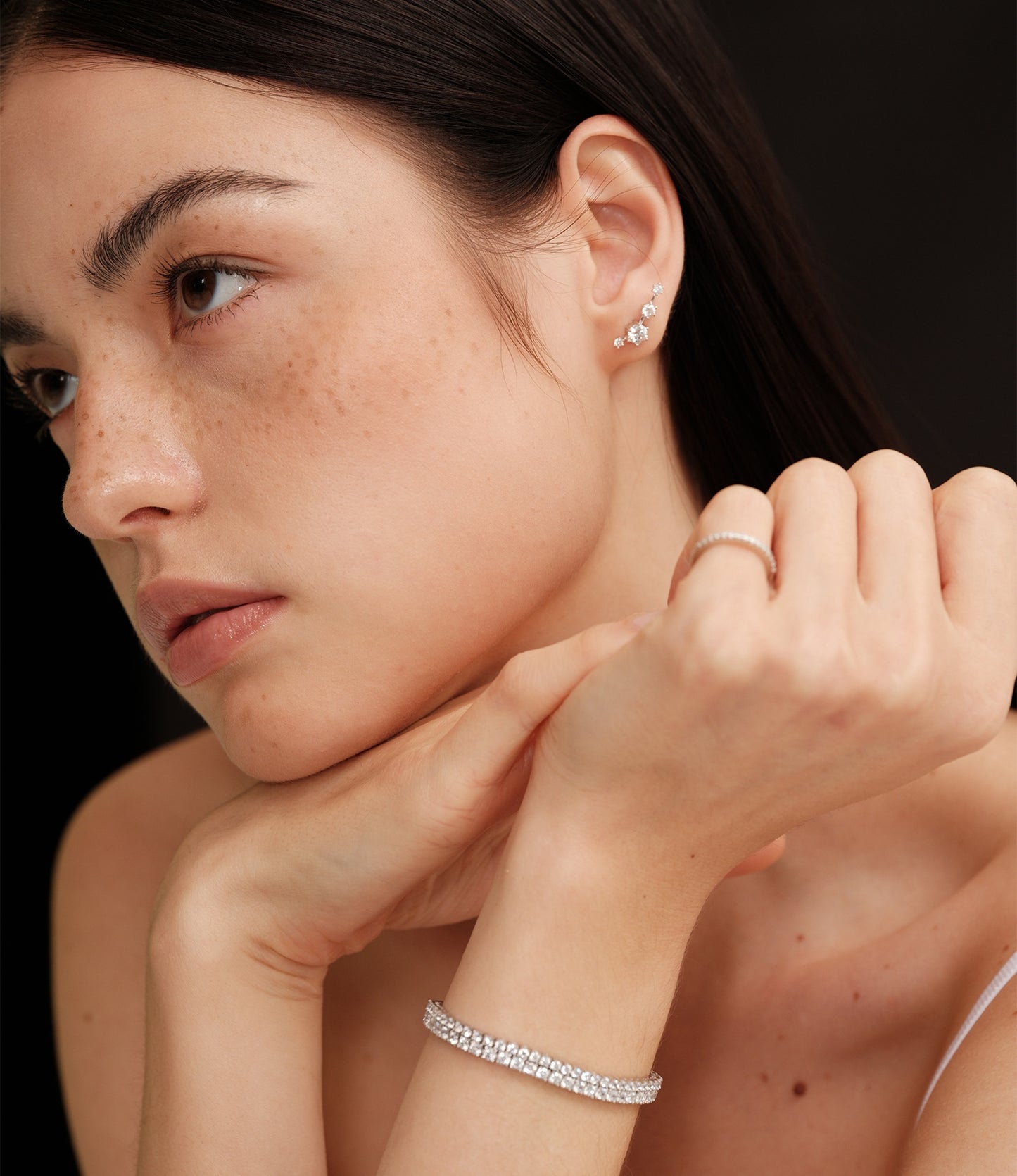 Starry moissanite earrings