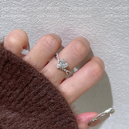 Tiara Heart moissanite ring