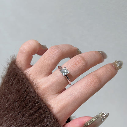 Square moissanite ring