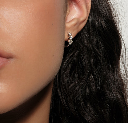 Trio moissanite earrings