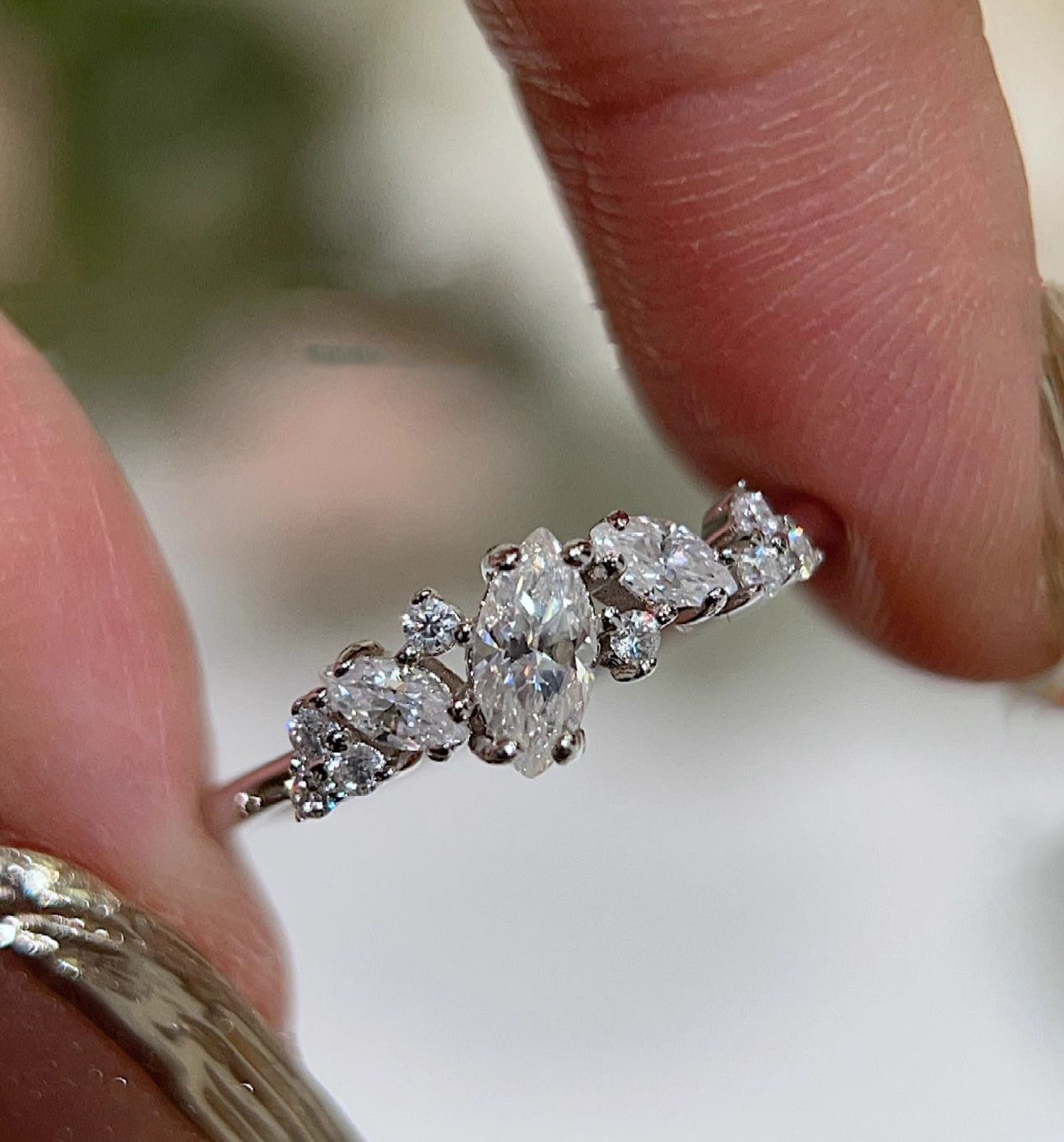 Marquise Moissanite Ring Band