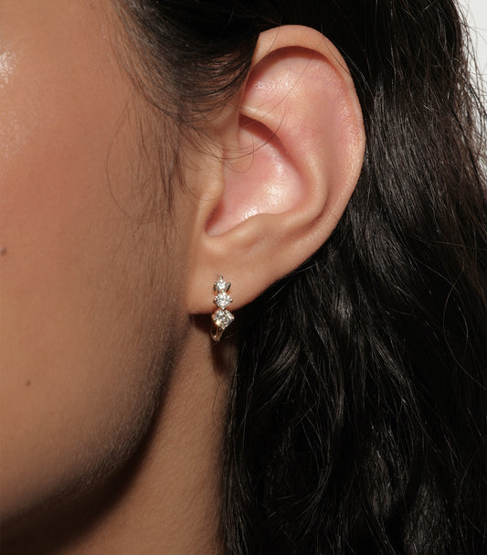 Trio moissanite earrings
