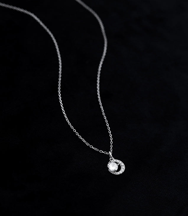 Crescent and Sun Necklace