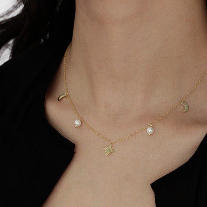 Celestial pearl necklace