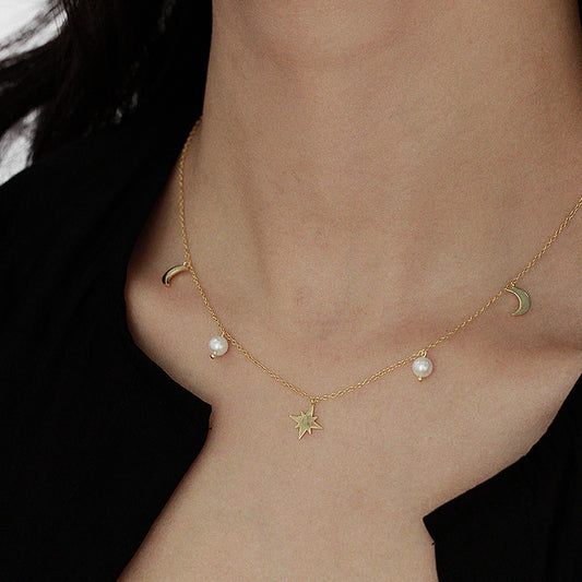 Celestial pearl necklace