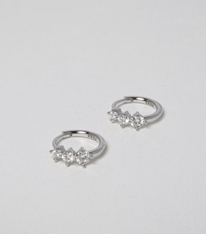 Trio moissanite earrings