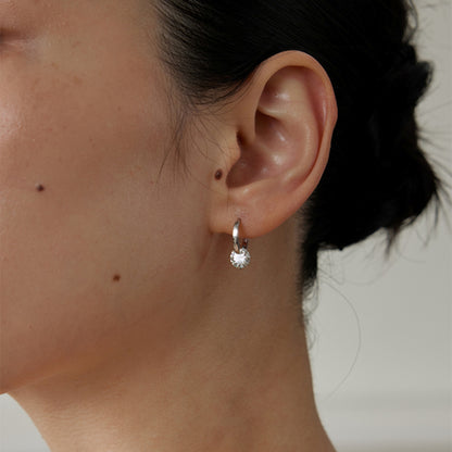 Orb moissanite earring
