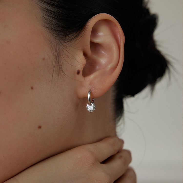 Orb moissanite earring