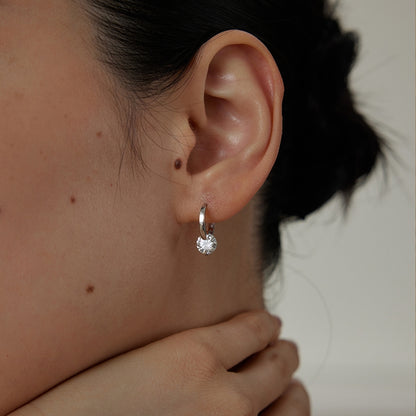 Orb moissanite earring