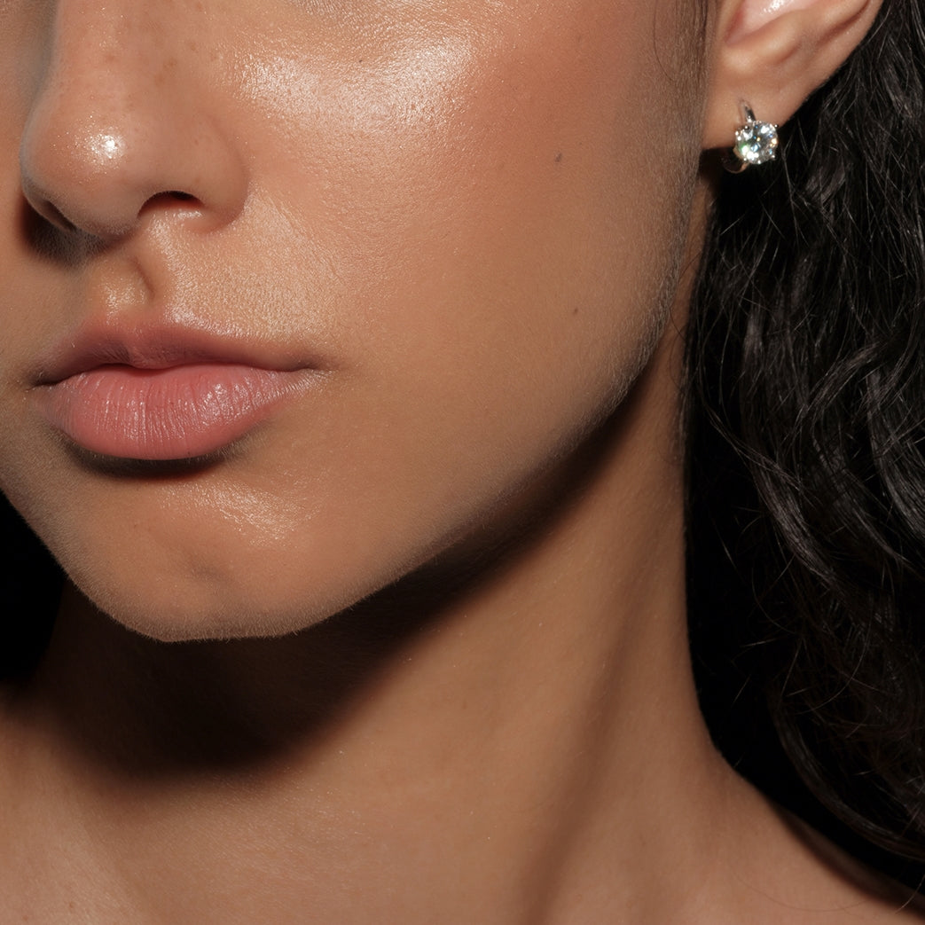 Stone moissanite earrings