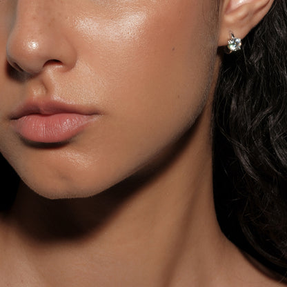 Stone moissanite earrings
