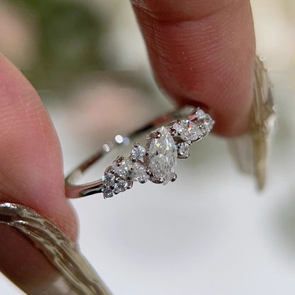 Marquise Moissanite Ring Band