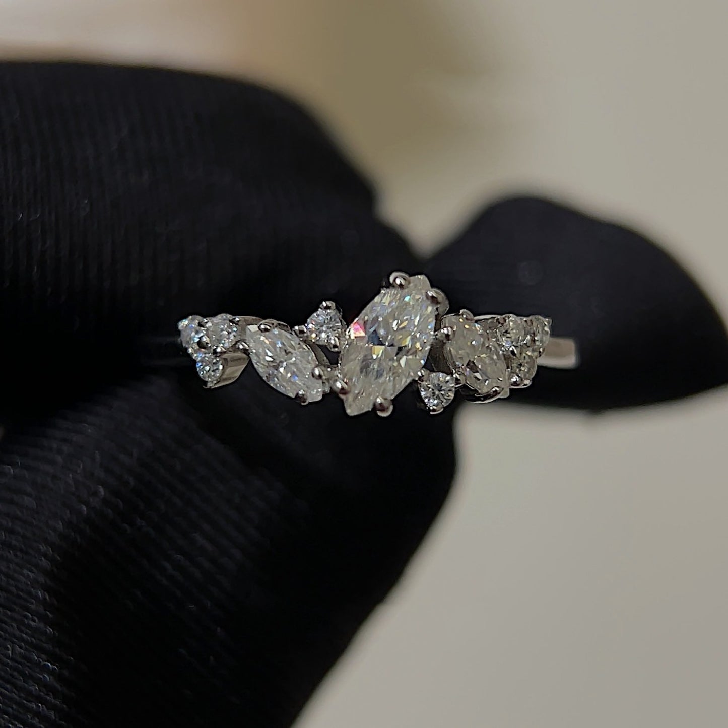 Marquise Moissanite Ring Band