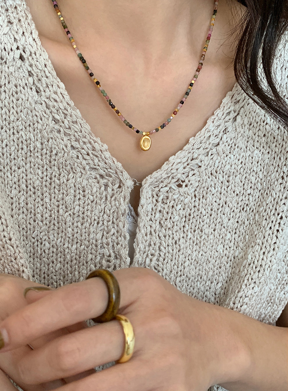 Tourmaline beaded necklace