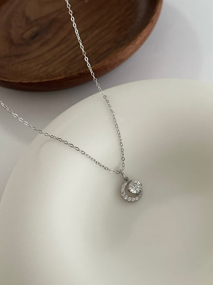 Crescent and Sun Necklace