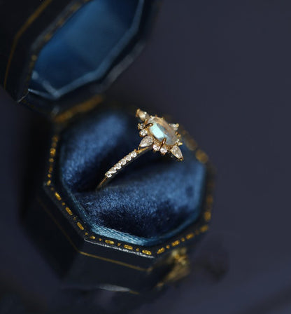 Salt and Pepper Labradorite Ring