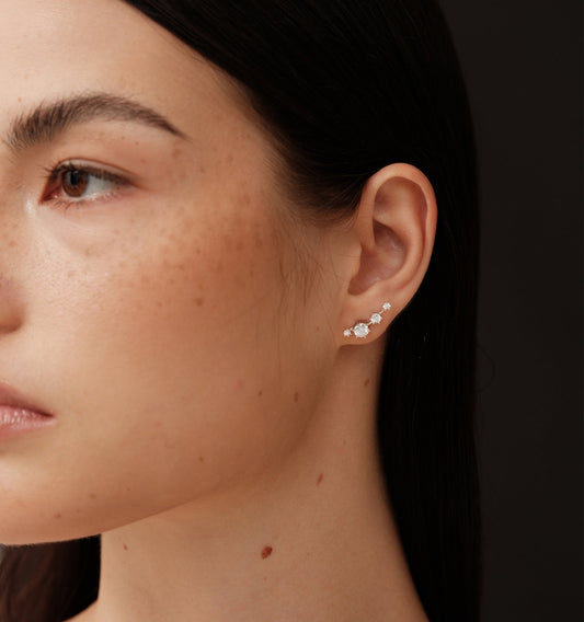 Starry moissanite earrings