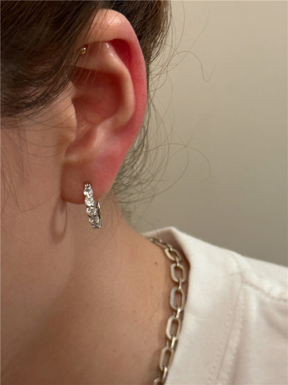 Pave Mini Hoop Earrings