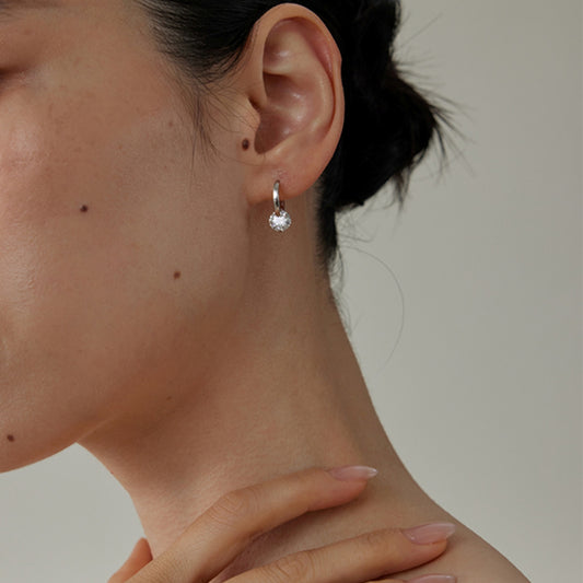 Orb moissanite earring