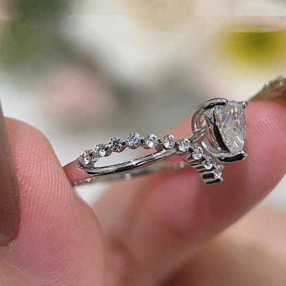 Tiara Heart moissanite ring