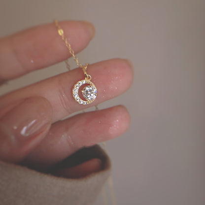Crescent and Sun Necklace
