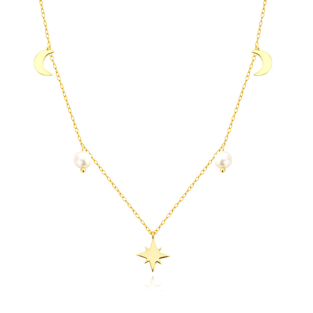 Celestial pearl necklace